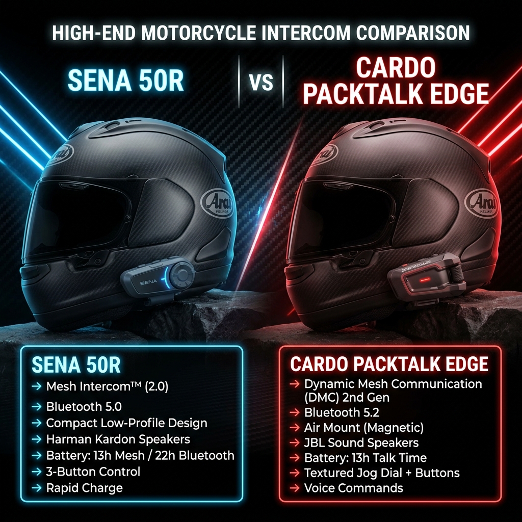 Sena 50R vs Cardo Packtalk Edge : Le Duel des Intercoms